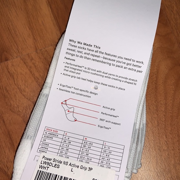 NWT Lululemon Athletica Power Stride No Show Socks *3 Pack - Picture 7 of 7